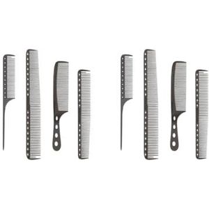 2 set 4pack/lot Ergonomische Handvat Voor Meer Comfortabele Haar Kammen Ervaring Comfortabeler Om Metalen Haar Snijden Kam, Glossy zwart
