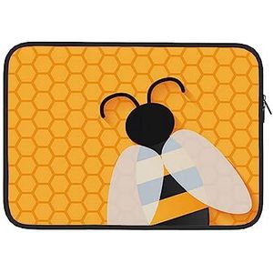 Geel Schattig Dier Bee Print Laptop Sleeve Case Waterdichte Computer Tas Notebook Beschermende Tas Voor Vrouwen Mannen