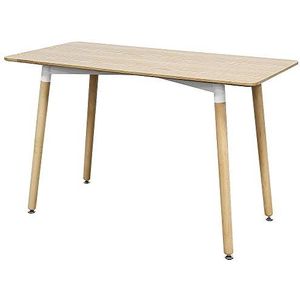 Eettafel van hout, rechthoekig, eettafel, Scandinavisch design, keukentafel voor 4-6 personen, vierkant, 110 x 60 x 75 cm