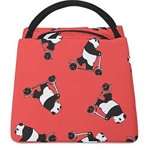 Grappige Melancholische Giant Panda Grappige Lunch Tas Geïsoleerde Lunchbox Lekvrije Koeltas Tote Handtas Gift Voor Vrouwen Moeder Mannen
