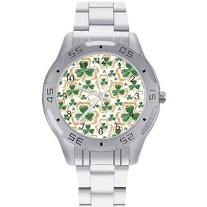 St. Patrick's Day Ierse klaver mannen zakelijke horloges legering analoog quartz horloge mode horloges