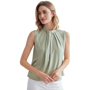 dames topjes Elegant Vlak Tanktop & hemd Knoop (Color : Mint Green, Size : M)