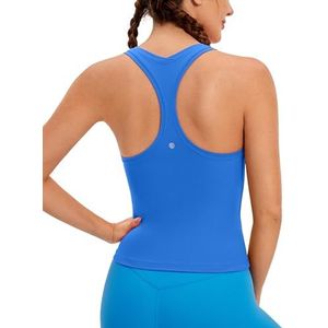 CRZ YOGA Butterluxe Racerback Workout Tank Tops voor Vrouwen Mouwloze Gym Tops Atletische Yoga Shirts Camisole Fonkelend blauw XS