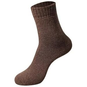 UYFRD Winter Warm Vrouwen Sokken Wol Mannelijke Mannen Sokken Super Dikkere Effen Sokken Wollen Sokken Tegen Koude Sneeuw Sokken, Koffie, Size 38-44