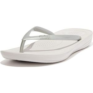 Fitflop - Iqushion - Teenslippers - Zilver - Bovenmateriaal: Rubber