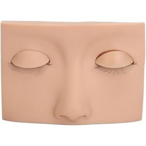 Wimper Mannequin Hoofd, Wimper Oefenpop, Gezichtsweergave Training Lichtgewicht Siliconen, Herbruikbaar met Dubbele Lagen Vervangen Oogleden voor Cosmetica (huidskleur)