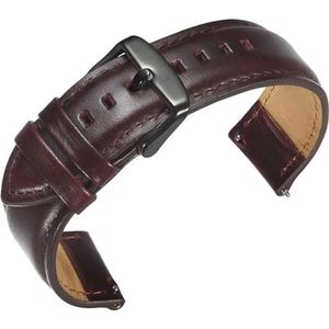 dayeer Luxe lederen horlogeband voor DW-horlogeband voor Daniel Horlogeband voor Wellington Polsriem Zwarte sluiting (Color : Wine Red-Black, Size : 22mm)