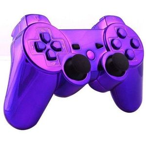 OSTENT Volledige controller shell behuizing knop kit compatibel met Sony PS3 Bluetooth controller - kleur lila