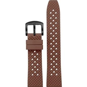 Quick Release Fluoro Rubber Horlogeband Waterdicht Heren for Seiko for Breitling for IWC Zwart Quick Release Horlogeband Stomatal Band (Color : Brown-black pin, Size : 20mm)