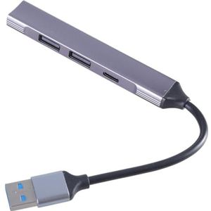 4 poorten aluminiumlegering USB Hub met 2USB2.0 1USB3.0 TypeC Adapter 4 in 1 Dock