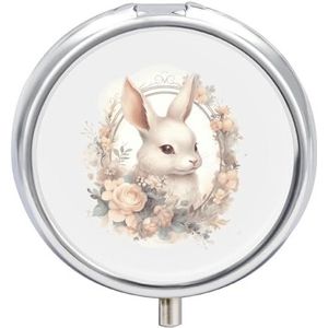 Pillendoosje Reizen Pil Organizer Mooi Konijn Gedrukt Leuke Pillendoos Handige Pillendoos Geschikt om in zakken en zakken te worden geplaatst