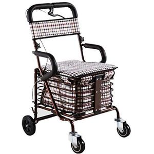 Lichtgewicht Vouwende Walker van de 4 Wielrollator met Handrem/Winkelwagen Karretje/Oudere Oude Leeftijd het Lopen Seat