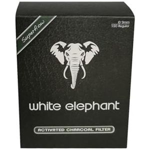 White Elephant Actieve koolpijpenfilter, 9 mm, 150 stuks