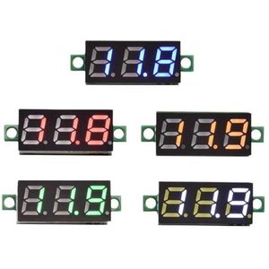 0,28 inch LED digitaal display DC voltmeter 0-100 V 2,5-30 V auto auto motorfiets spanningsmeter volt tester detector rood groen blauw (kleur: gele LED, maat: DC 0-100 V 3 kabel)