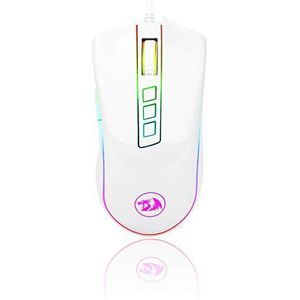 Redragon M711 Cobra Gaming Mouse met 16,8 miljoen RGB-kleuren achtergrondverlichting, 10.000 DPI instelbaar, comfortabele grip, 7 programmeerbare toetsen, wit