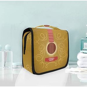 Hangende opvouwbare toilettas Gouden Grappige Gitaar Make-up Reizen Organizer Tassen Case voor Vrouwen Meisjes Badkamer