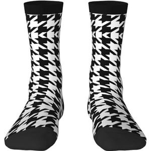 Pied-de-poule zwarte volwassen grappige 3d sokken crew sokken nieuwigheid sokken gag geschenken, zachte gezellige sokken., 2 Zwart-1, Eén Maat