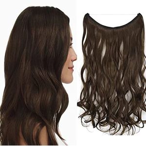 iLUU 18"" Secret Hair Extensions Synthetic Hair #8 Light Brown Fashion Color Extensions 80g Thick Curly Hair Extensions 80G/Set