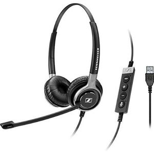 Sennheiser SC 660 Usb ml headset - binaurale beugel in zwart, zilverkleurige headset (callcenter/kantoor, binaural, beugel, zwart, zilver, met 2,9 m lange kabel)