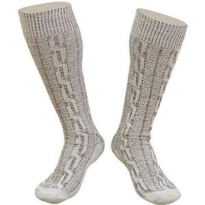 Boolavard 1 paar kostuumsokken, Oktoberfestsokken voor dames en heren, in bruin, groen, zwart, grijs, wit, 35-47, Bruin, XS