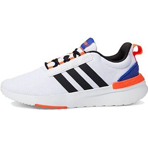 adidas Racer TR21 Running Shoe, White/Black/Lucid Blue, 3 US Unisex Little Kid