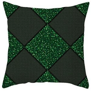 Ethereval Linnen bank kussenslopen waterdicht kussen outdoor ruit klein vierkant raster kingsize met rits bank donkergroen - 45 x 45 cm