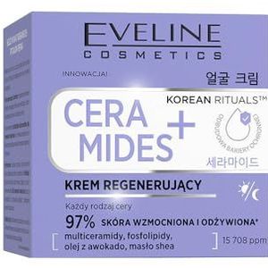 Eveline Cosmetics Korean Rituals Korean Rituals regenererende gezichtscrème Ceramides+ met multiceramiden, fosfolipiden en avocado-olie, veganistisch, 50 ml