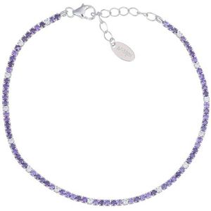Amen 925 Silver women's tennis bracelet with lilac and white zircons BT1BLIB17