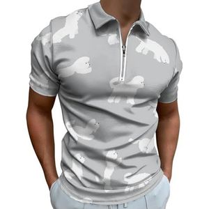 Frans Saint Martin Paisley vlag poloshirt voor mannen casual rits kraag T-shirts golf tops slim fit
