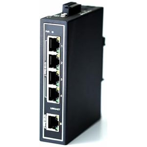 WIWAV WDH-5ET-DC 10/100Mbps Niet-beheerde 5-poorts Industriële Ethernet-switches met DIN-rail / wandhouder (lijst van UL, zonder ventilator, -30 °C ~ 75 °C)