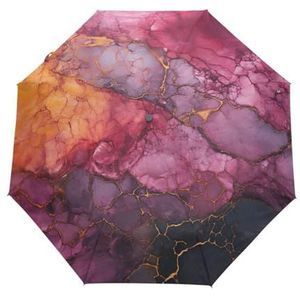 KAAVIYO Roze Marmer Art Automatische Paraplu Winddicht Opvouwbare Paraplu Auto Open Sluiten voor Meisjes Jongens Vrouwen, Patroon, M