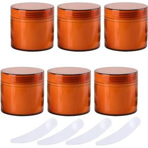 Cosmetische potten, 6 stuks, lege witte plastic cosmetische potten van 100 g met schroefdeksel, binnenvoering, container van 100 ml for lotionscrème