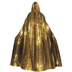 WURTON Gouden Pailletten Sparkle Print Halloween Wizards Hooded Gown Mantel Kerst Hoodie Mantel Cosplay Voor Vrouwen Mannen