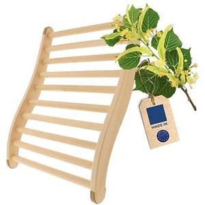 Hofmeister® Sauna rugleuning hout ergonomisch - uit Europa, gevormd, antislip rugsteun, ontspannen ontspannen met de hoofdsteun, praktische sauna-accessoires van lindehout, 51 cm