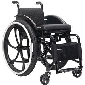 Handmatige sportrolstoel, ultra lichtgewicht opvouwbare aluminiumlegering stoel voor volwassenen en kinderen met handrem en anti-tipper (sportstijl, 17 inch zitbreedte)