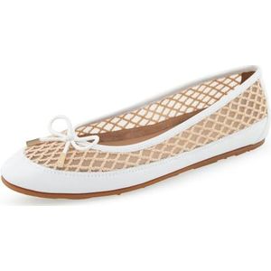 Aerosoles Palma Ballet Flat voor dames, Wit gaas, 42 EU