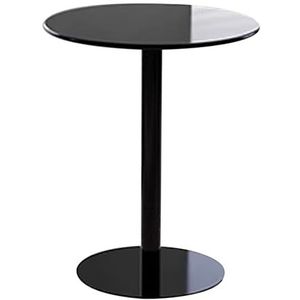 Ronde bijzettafel zwarte salontafel, counter bistro-pubtafels bartafel bank zijsnacktafel voor woonkamer slaapkamer nachtkastje accenttafel met metalen voet (Size : 60x60x72cm)