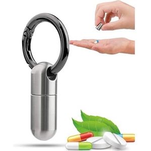 Pill dispenser Titanium Pill Holder Keychain,Waterproof Travel Portable Pill Container Cases,Outdoor EDC Emergency Medicine Storage (Size : Style 1)