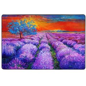 OdDdot Olieverfschilderij van lavendel print ultra zachte tapijten, spelen tapijten voor kinderen, kinderen slaapkamer tapijt, antislip mat, tapijt voor woonkamer