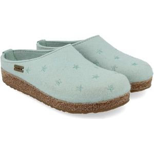 HAFLINGER Grizzly Holly Vilten Pantoffel, huisschoen, vilten klomp, aquamarine, 36 EU