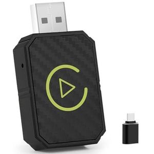 Android Auto draadloze adapter, draadloze Carplay-adapter, Car Play Android Stick, Wireless 2-in-1 stick zet bekabelde mini Android Auto/Carplay draadloos om plug & play USB C/A