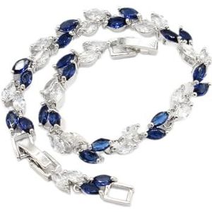 Oorbellen 925 zilveren sieraden sets for vrouwen bruiloft blauwe saffier oorbellen armband ringen ketting hanger geschenkdoos Oorbellen voor dames (Size : Sets wth Bracelet)