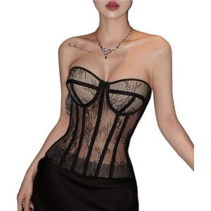 AD-BCrbgen Korsettops voor dames, shapewear, overbuste lingerie, renaissance-ontwerp voor dagelijks gebruik of speciale evenementen, Zwart, XXL