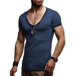 Leif Nelson Heren T-Shirt V-hals LN-6280