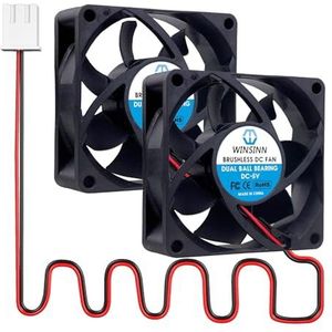 WINSINN DC 70mm Fan 5V 7025 Dual Kogellager Borstelloze Koeling 70x25mm 2PIN (Pack van 2 stuks)