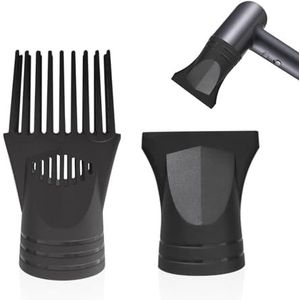 2 stuks haardrogermondstuk, universele diffuser voor haardroger, haardiffuseropzetstuk, haardrogerkam, haardrogerkam voor kapper (zwart)