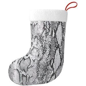 Aubnva Snake Skin Zwart-wit Print Kerst Kous 17.7 inch Feestelijke Decor Voor Xmas Familie Bijeenkomsten Party Gunsten