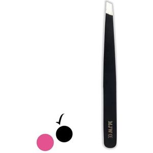 MJW Professionele Wenkbrauw Pincet-Roestvrijstalen Schuine Punt Pincet voor Gezichtshaar Verwijdering voor Vrouwen en Mannen- Precisie Ingegroeide Haar Plukken