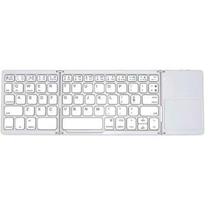 Tityvirnix ABS Toetsenbord Draagbare Opvouwbare 140 mAh Oplaadbare 64 Toetsen Bluetooth-Compatibel Mobiele Telefoon Toetsenbord Accessoires Zilver Wit