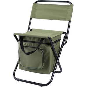 Lichtgewicht viskruk, draagbare klapstoel, visstoel met verstelbare poten, opvouwbare campingstoel met gaasrug en schouderband (Color : Green Style A)